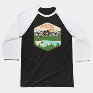 GRAND TETON NATIONAL PARK WYOMING HIKING CAMPING CLIMBING Baseball T-Shirt